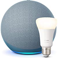 Nuevo Echo (4.ª generación)- Azul grisáceo + Philips Hue White Bombilla LED E27
